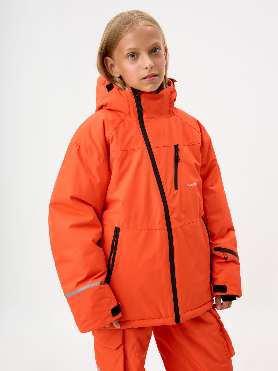 Горнолыжная куртка из технологичной мембраны с лямками для девочек, фото - 1