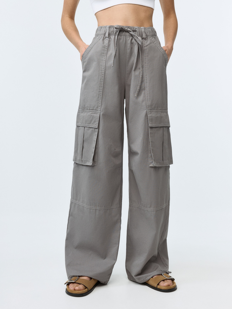Широкие брюки карго с карманами, фото - 2