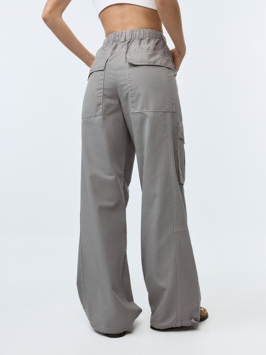 Широкие брюки карго с карманами, фото - 4