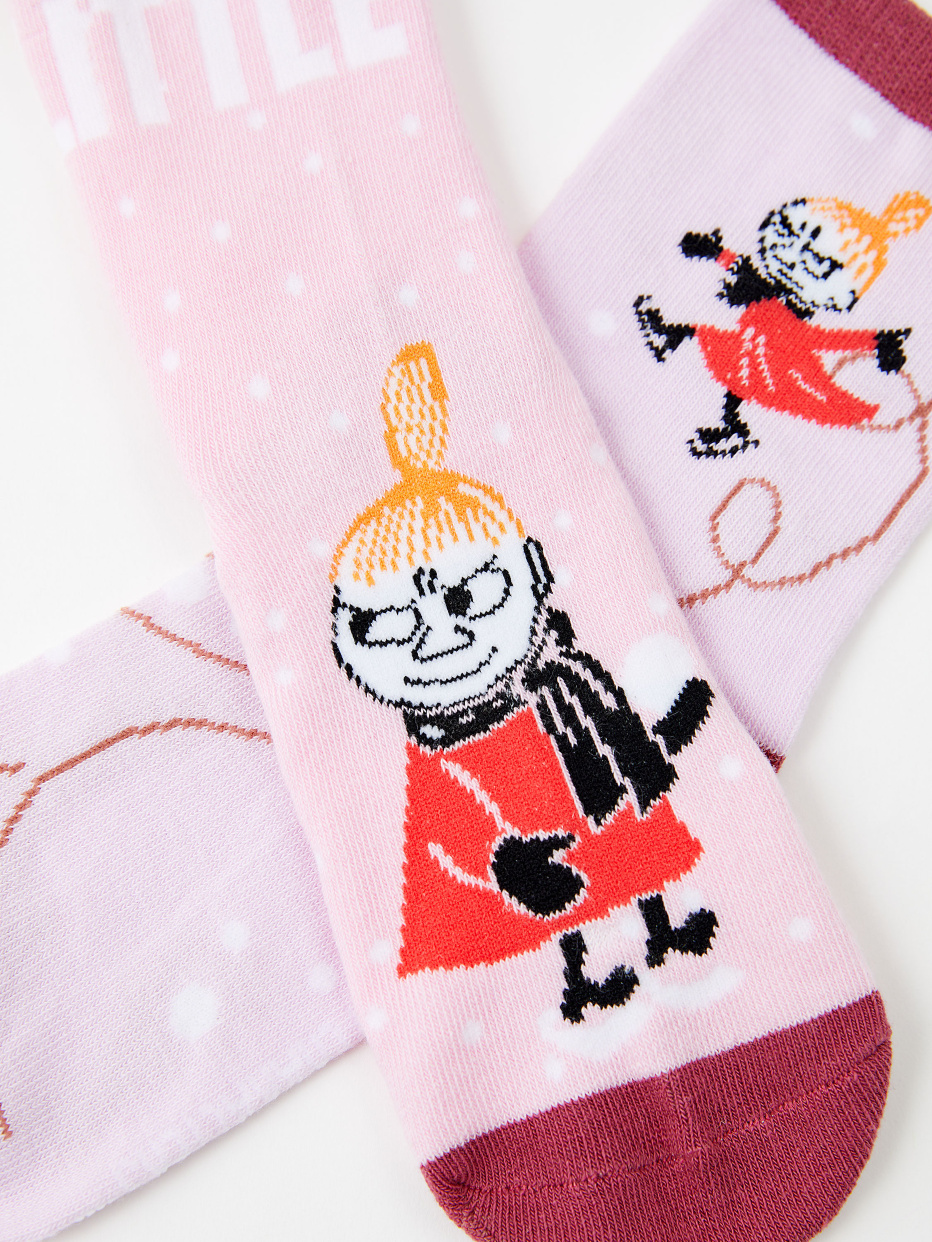 Набор из 3 пар носков с принтом Moomin Малышкой Мю для девочек, фото - 2