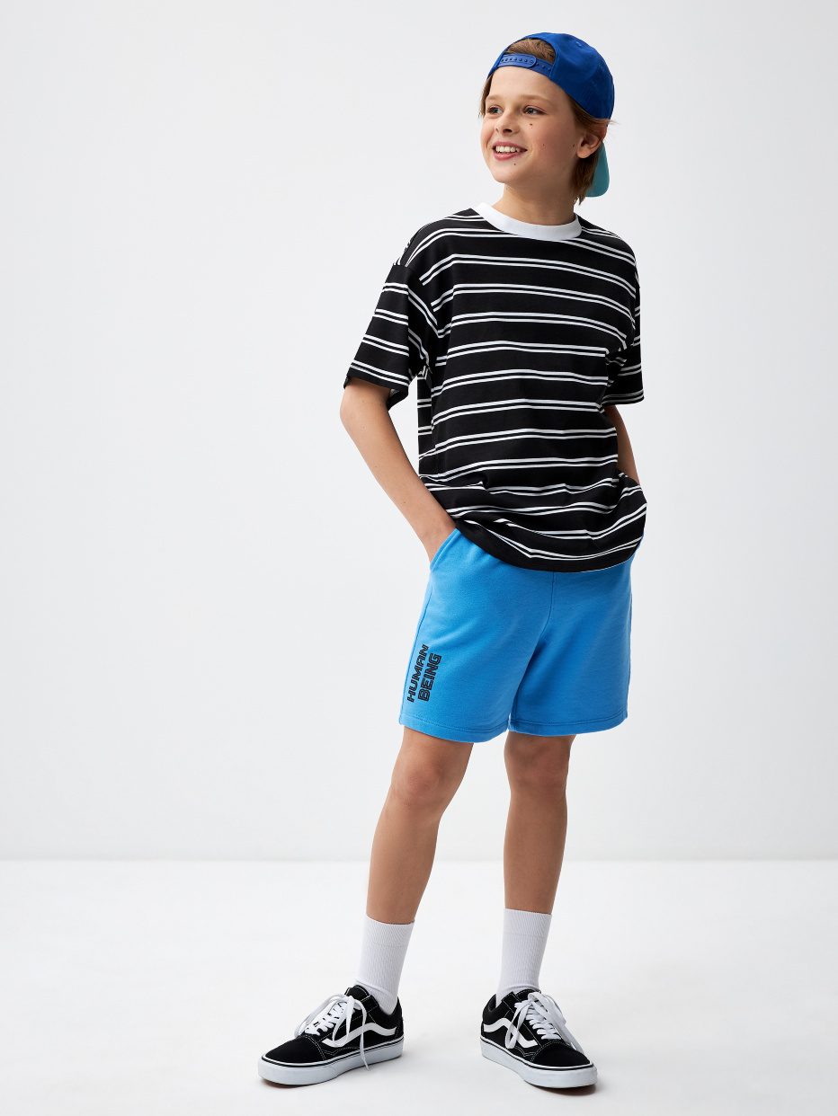 Трикотажные шорты с принтом для мальчиков, фото - 1