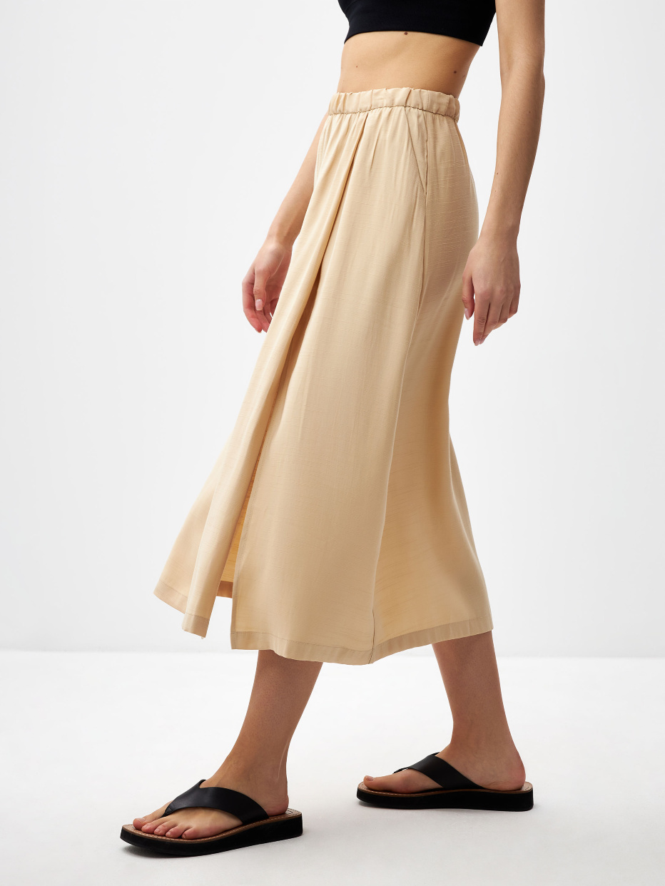 Weekday midi A-line skirt in beige