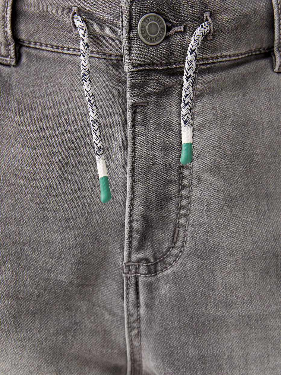 Джинсовые шорты со шнурком на поясе для мальчиков, фото - 5