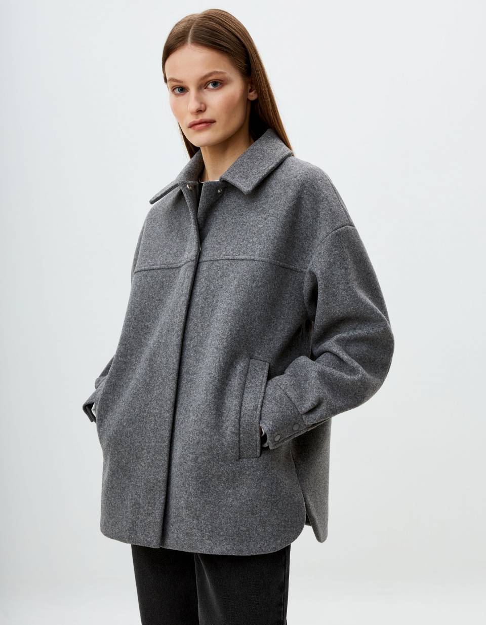 пиджак из пальтовой ткани Куртка-рубашка из пальтовой ткани