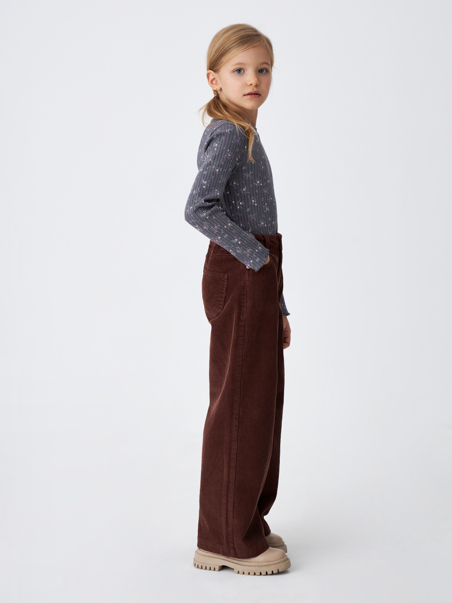Широкие вельветовые брюки для девочек, фото - 5