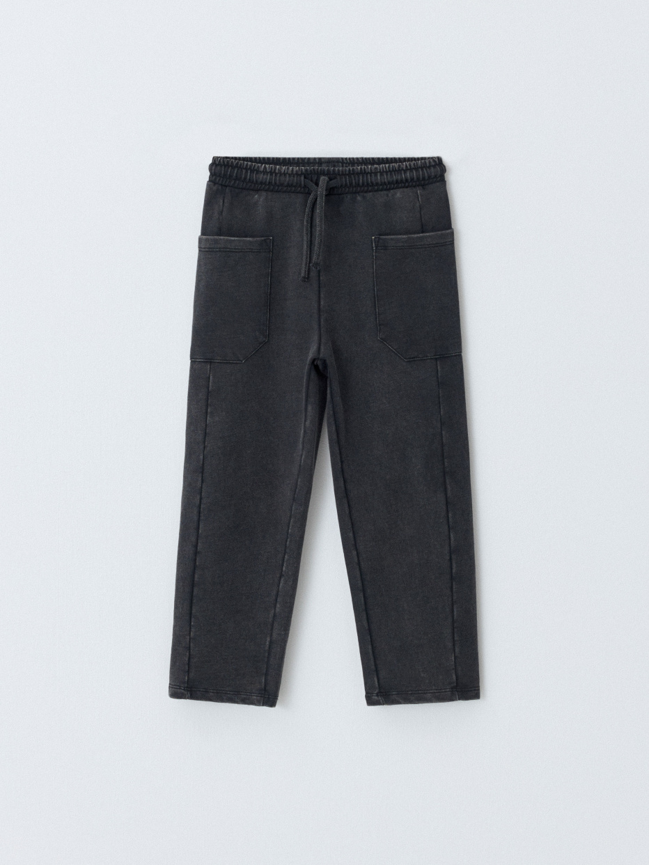Трикотажные брюки с эффектом стирки для мальчиков, фото - 1