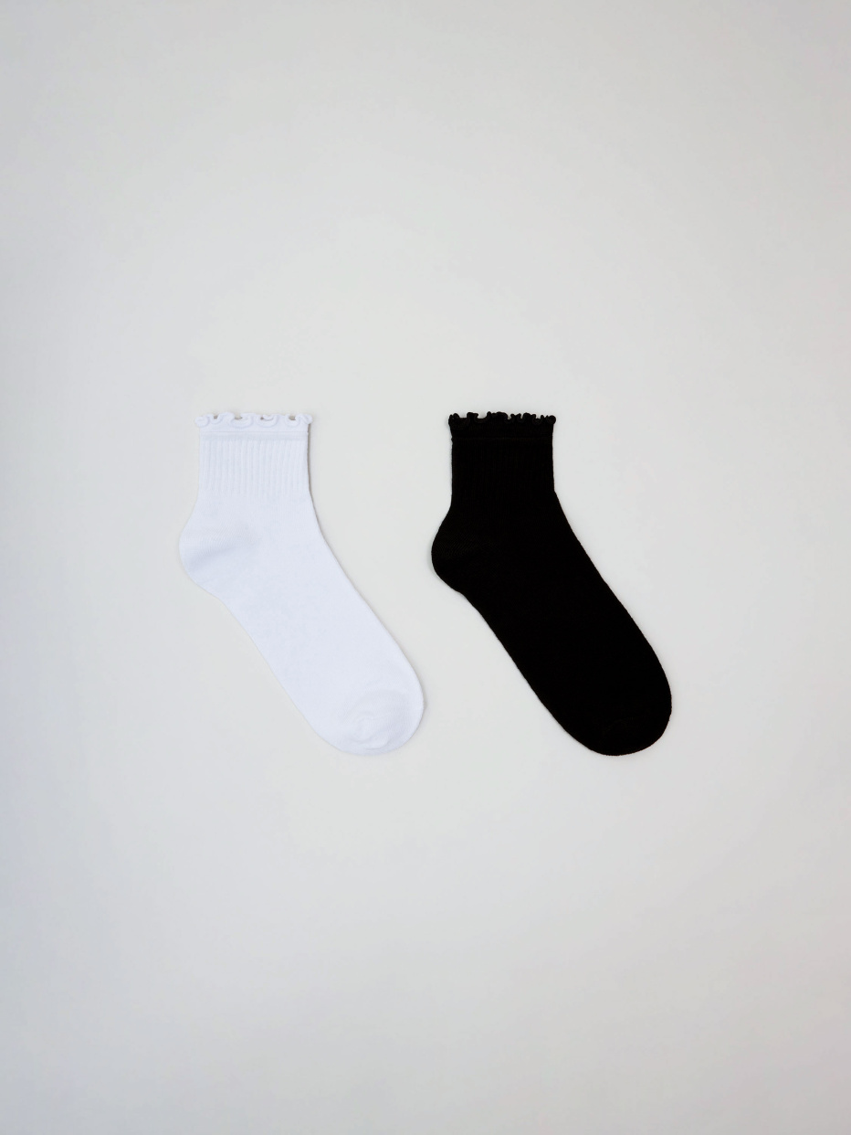 Набор из 2 пар носков в рубчик для девочек, фото - 1