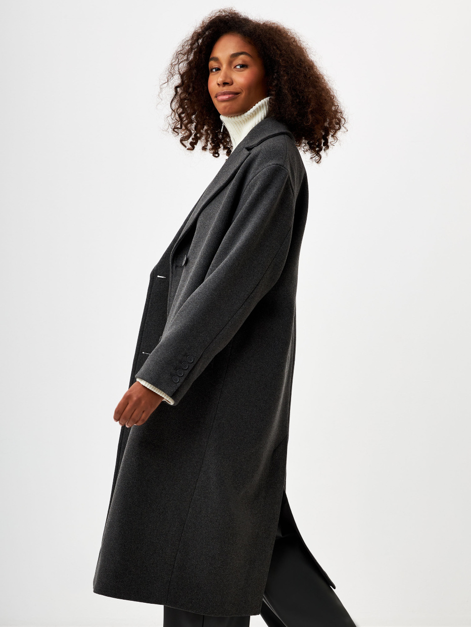 Базовое двубортное пальто из смесовой шерсти, фото - 3