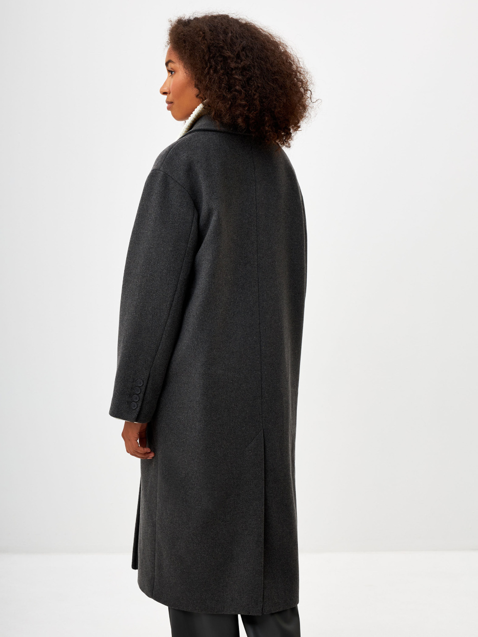 Базовое двубортное пальто из смесовой шерсти, фото - 4