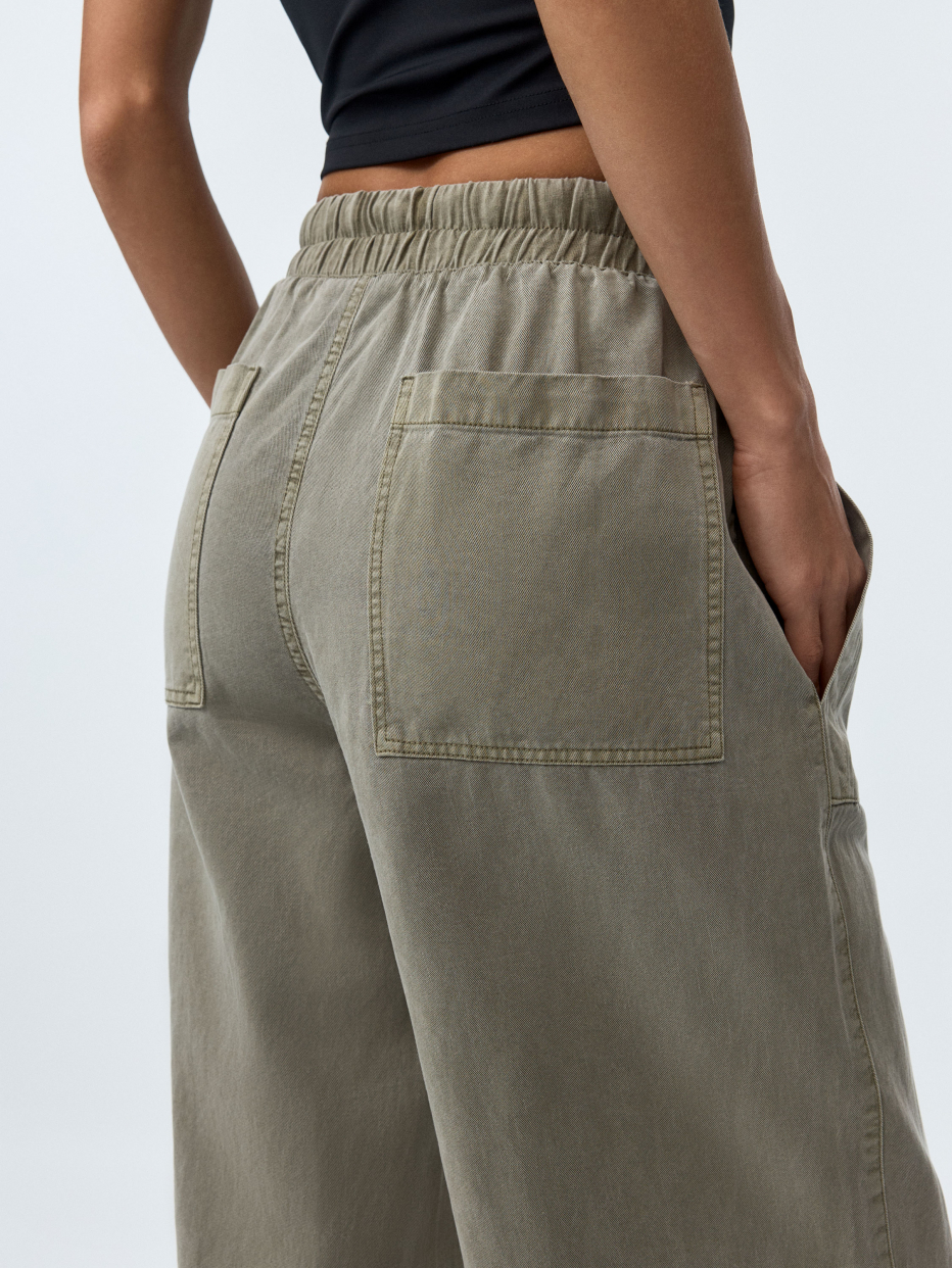 Укороченные брюки из смесового тенселя, фото - 5