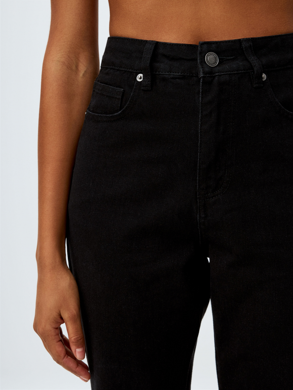 Черные укороченные джинсы с перьями, фото - 5