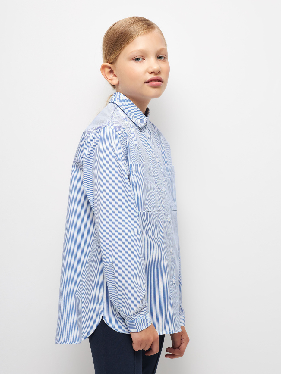 Школьная хлопковая блузка для девочек, фото - 1