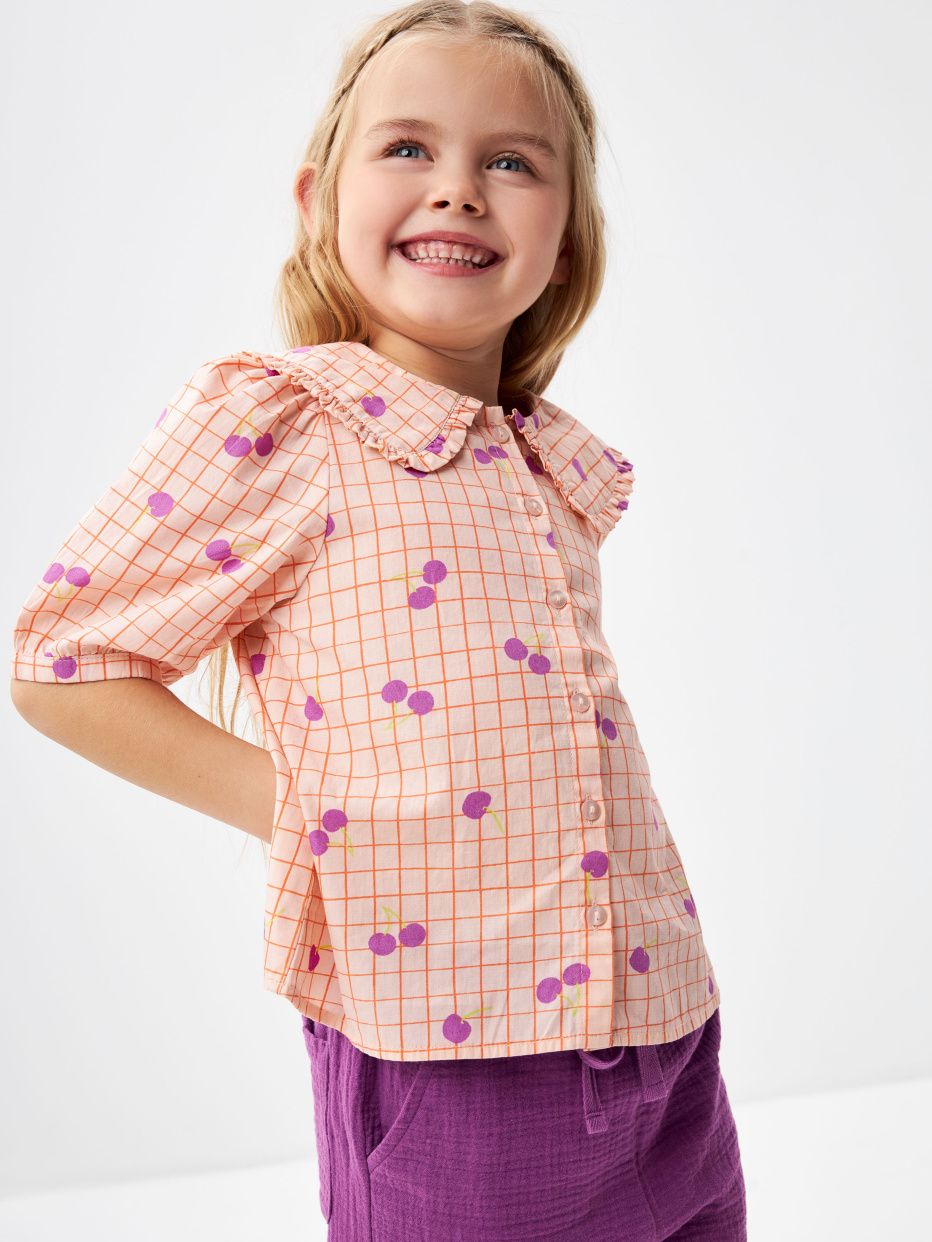 Блузка из с принтом для девочек, фото - 1
