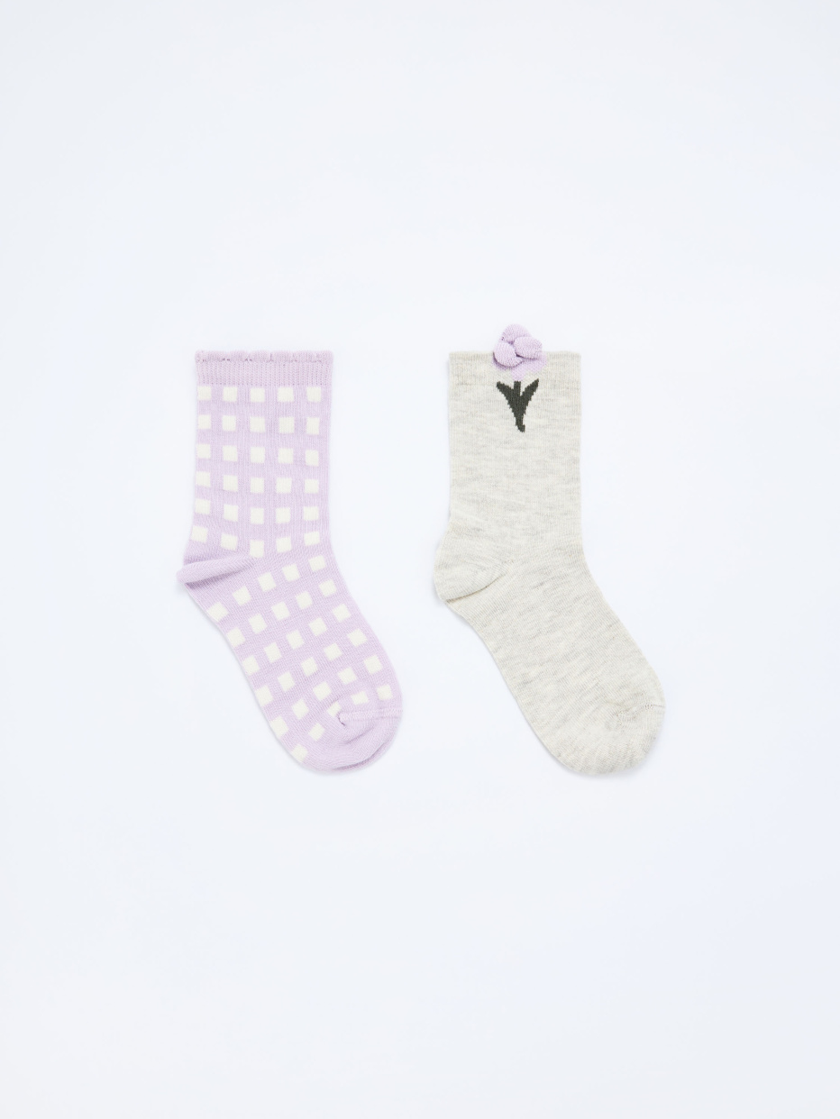 Набор из 2 пар носков с принтом для девочек, фото - 1