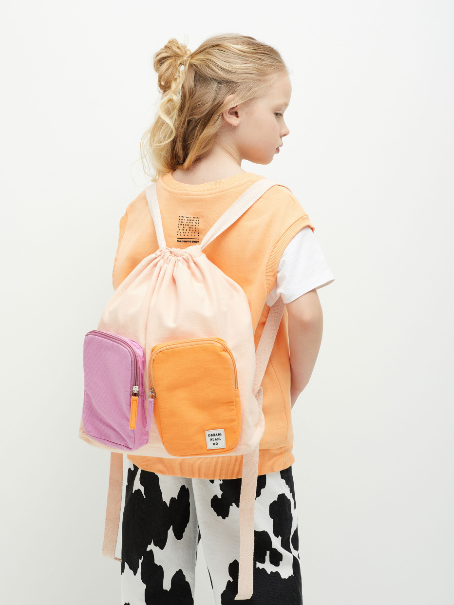 Рюкзак-мешок с карманами для девочек, фото - 1
