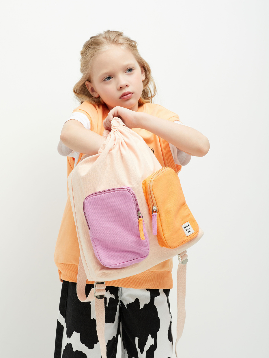 Рюкзак-мешок с карманами для девочек, фото - 2