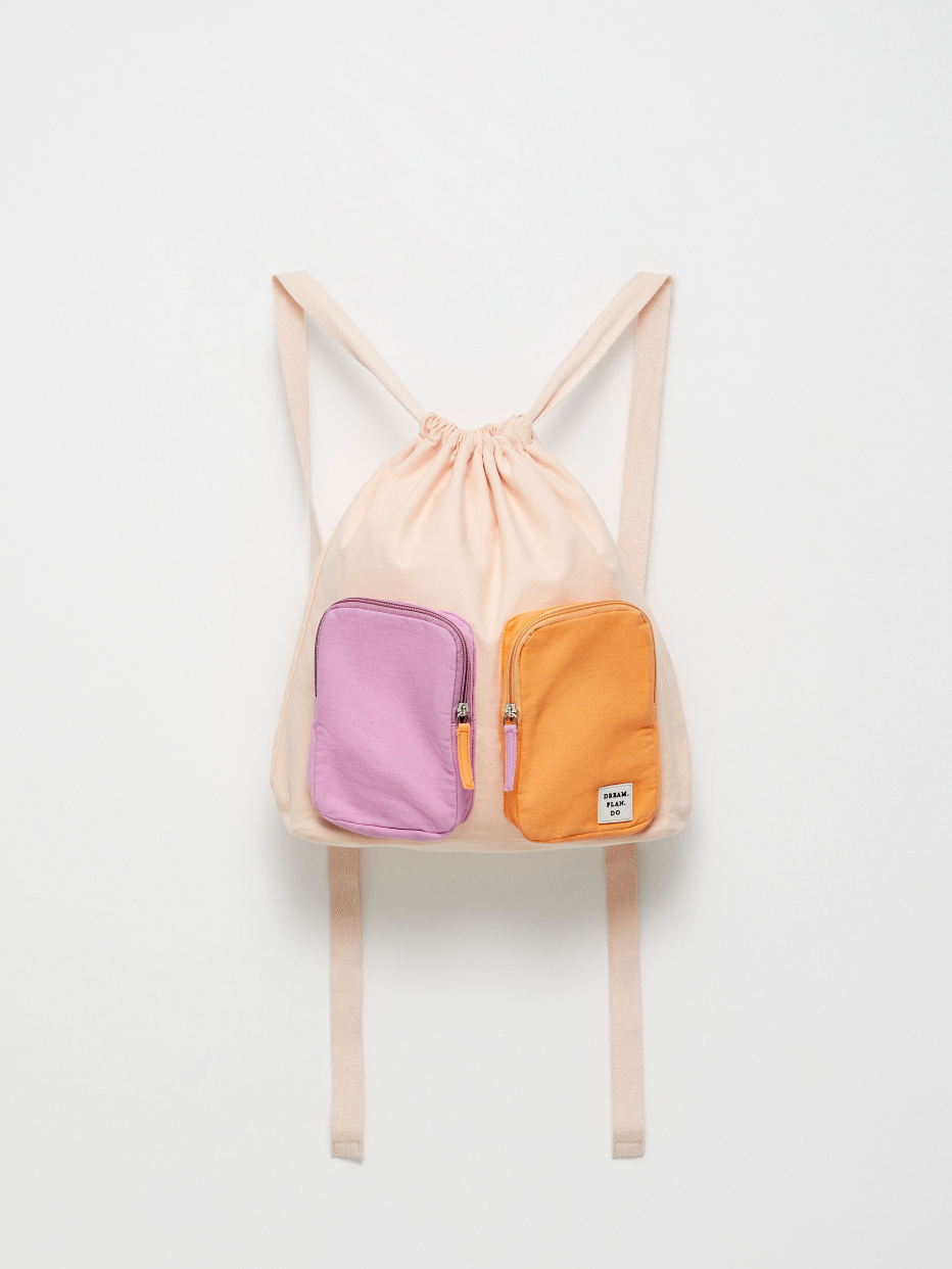 Рюкзак-мешок с карманами для девочек, фото - 3