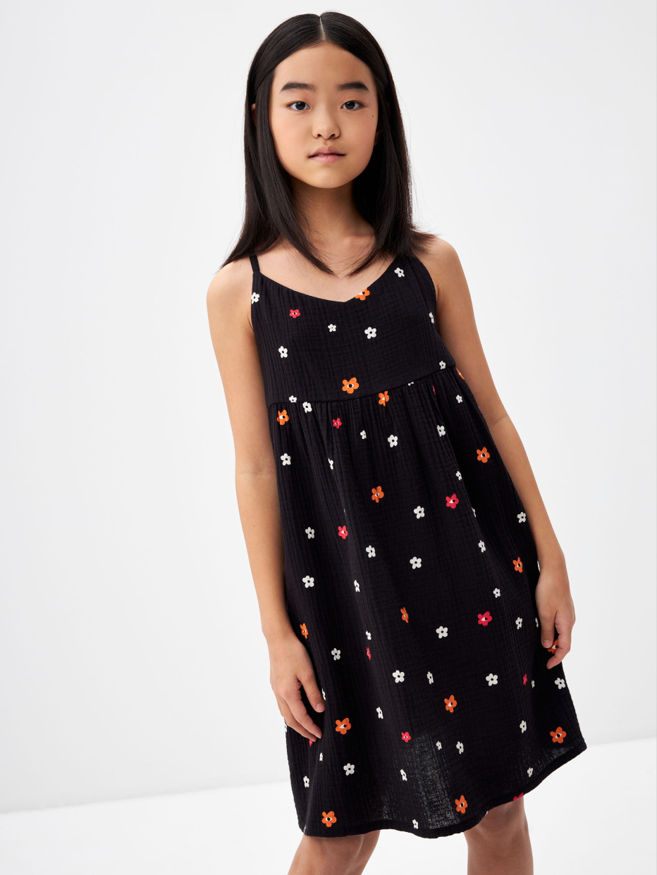 Платье из муслина с принтом sela x Nina Pu для девочек, фото - 2