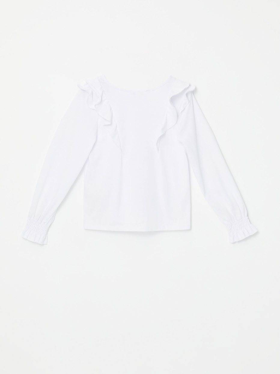 Трикотажная блузка с оборками для девочек, фото - 4