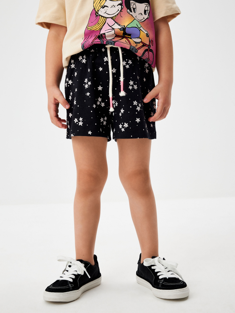 Трикотажные шорты с принтом для девочек, фото - 2
