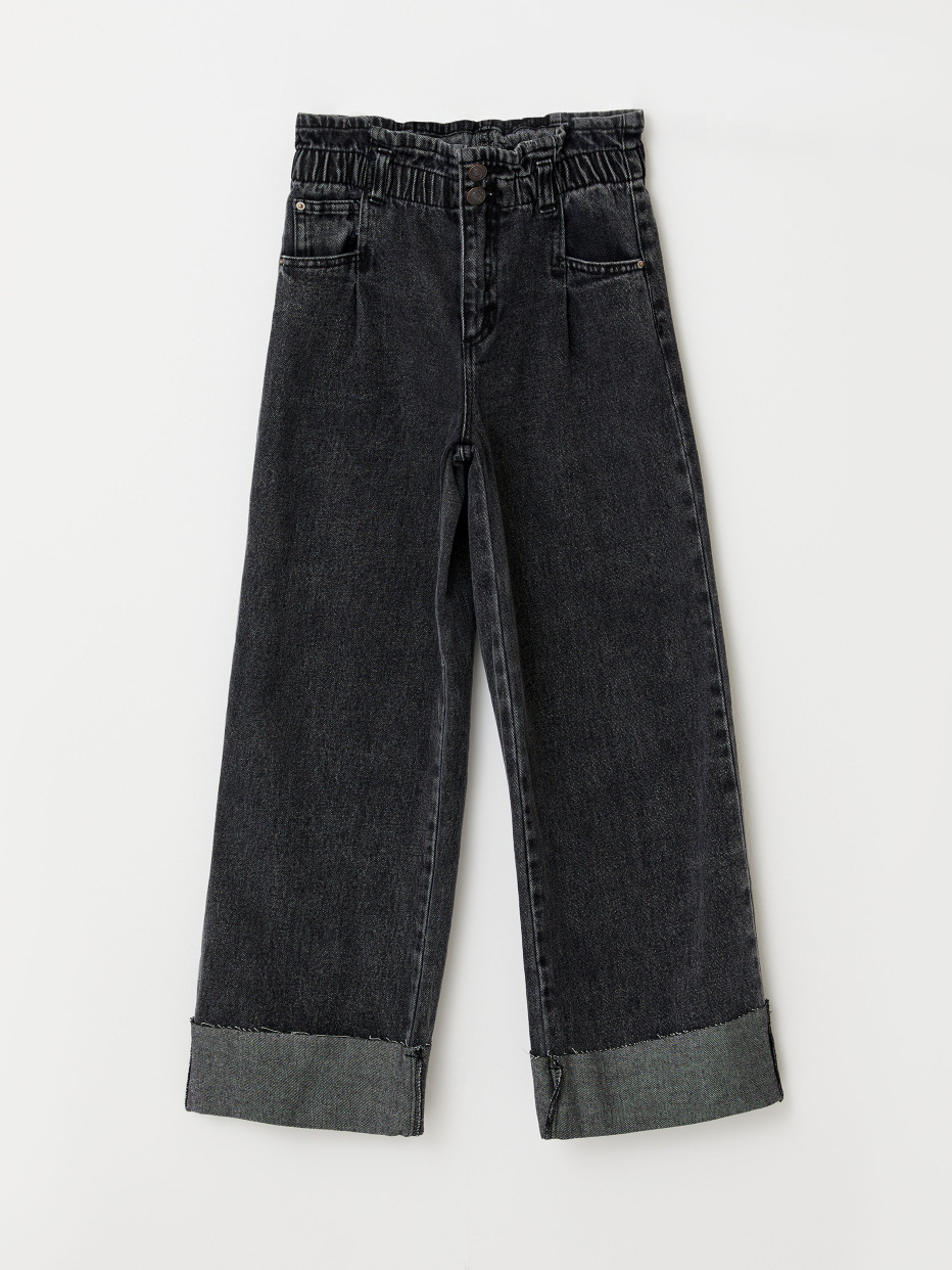 Широкие джинсы с присборенной талией для девочек, фото - 2