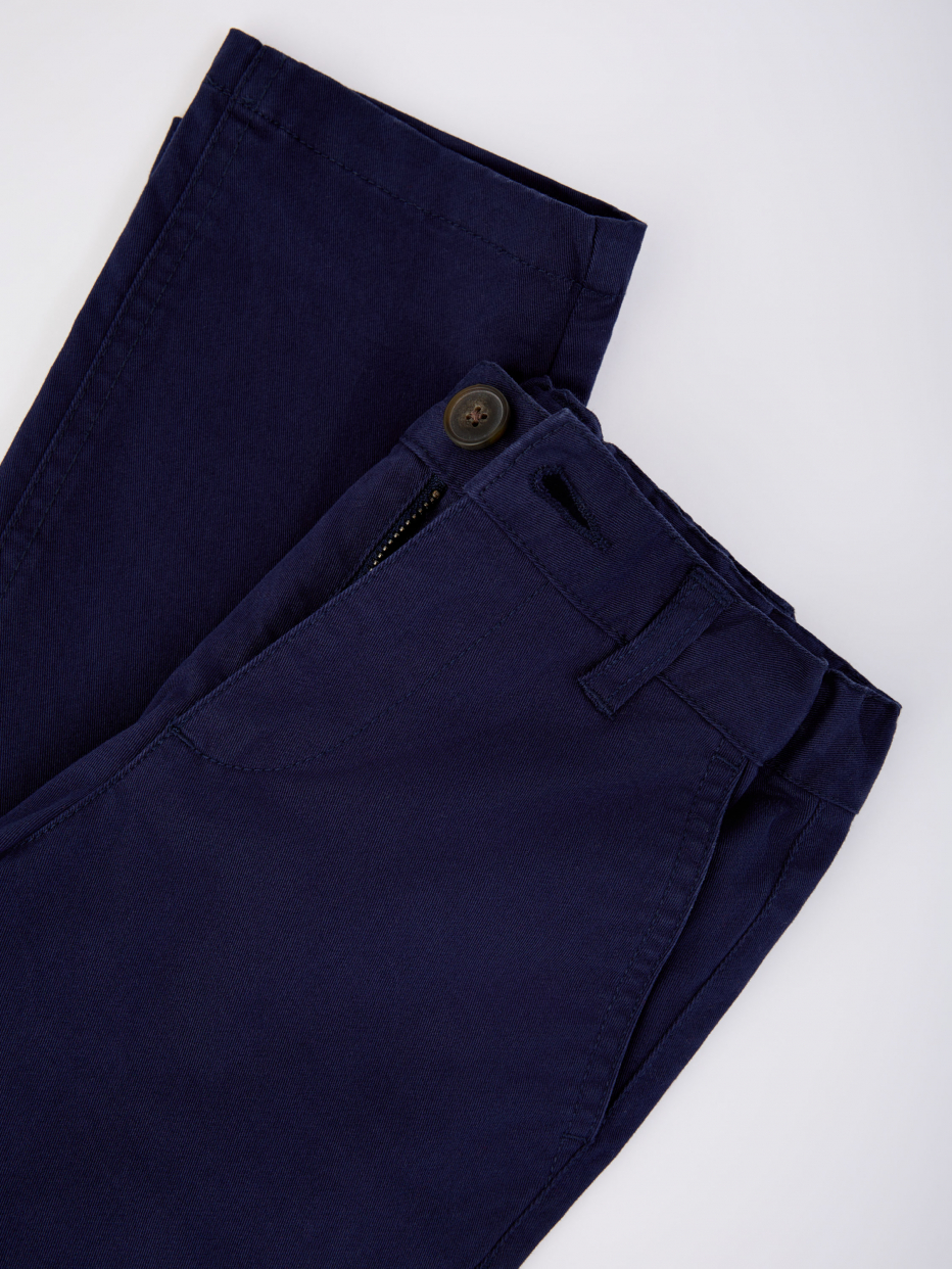 Темно-синие хлопковые брюки для мальчиков, фото - 4