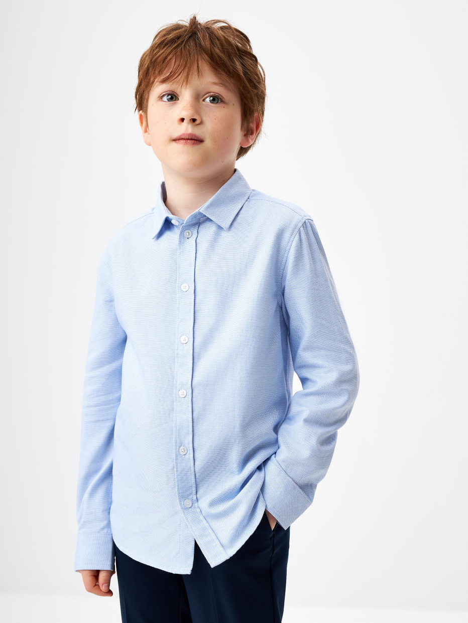 Рубашка из фактурного хлопка для мальчиков, фото - 1