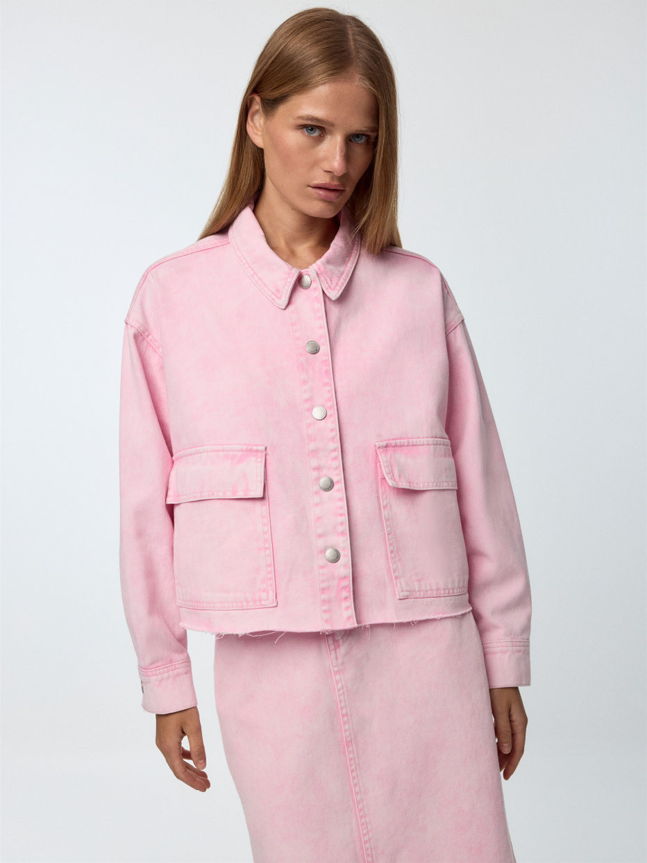 Розовая джинсовая куртка, фото - 4