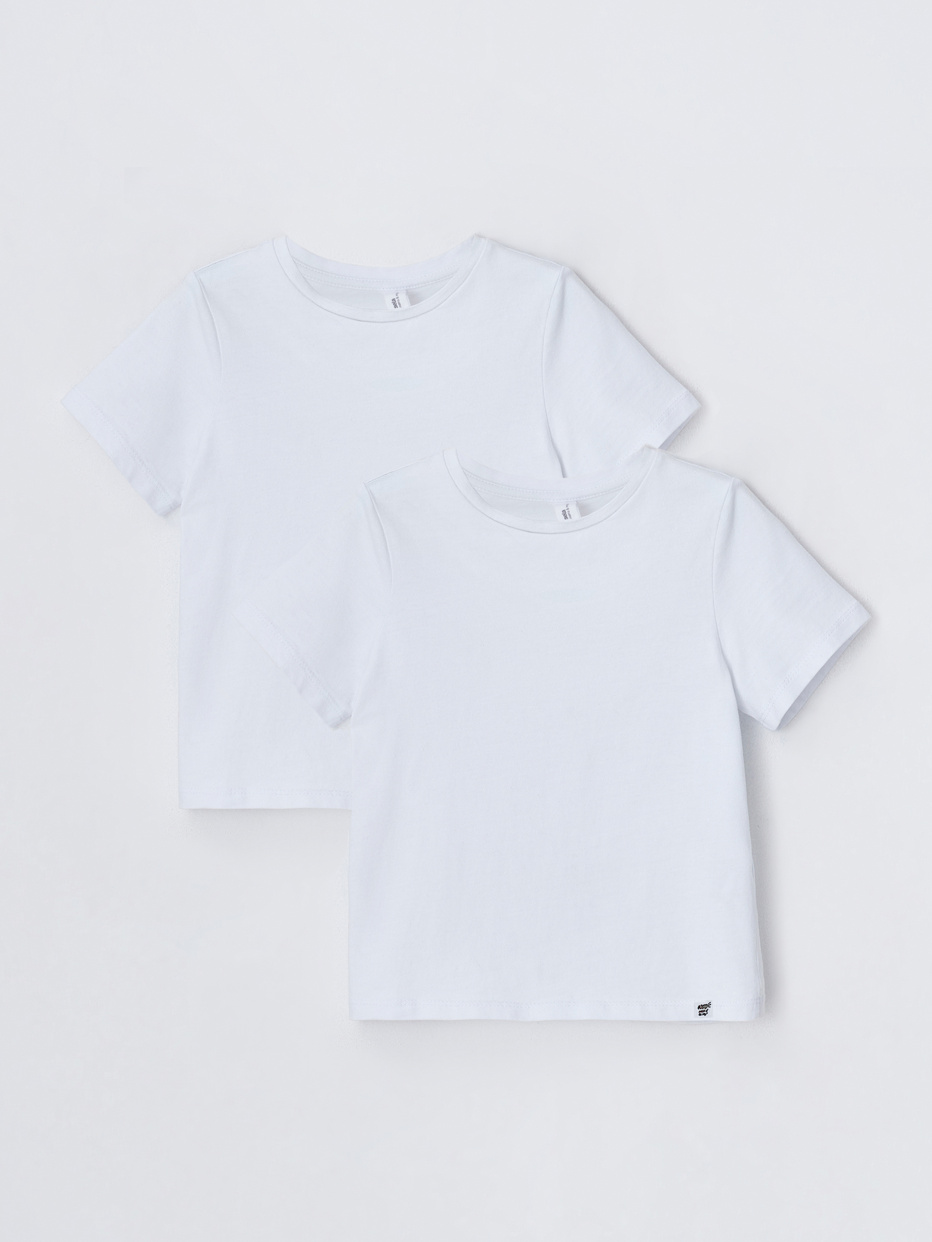 Набор из 2 белых футболок для девочек, фото - 1