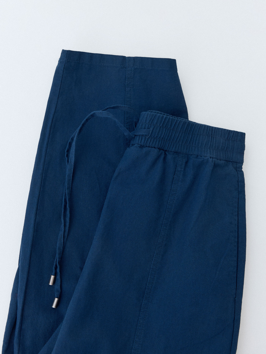 Укороченные брюки из смесового льна, фото - 2