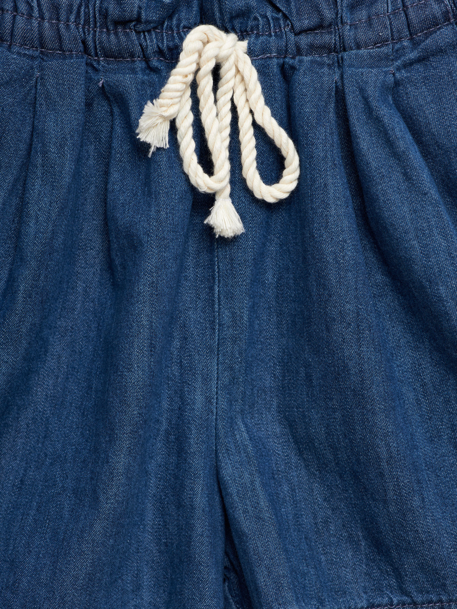 Джинсовые шорты с присборенной талией для девочек, фото - 2