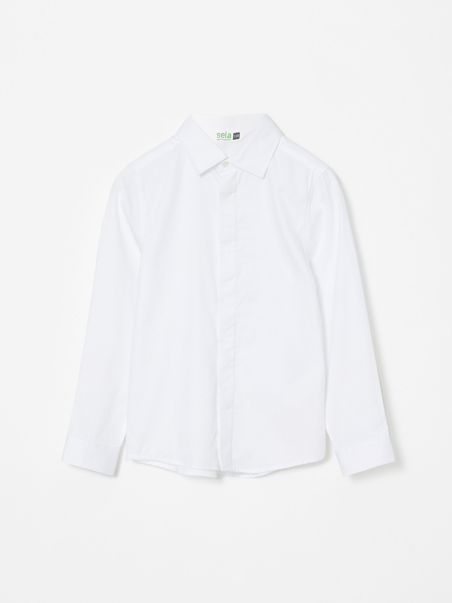 Белая классическая рубашка для мальчиков, фото - 1