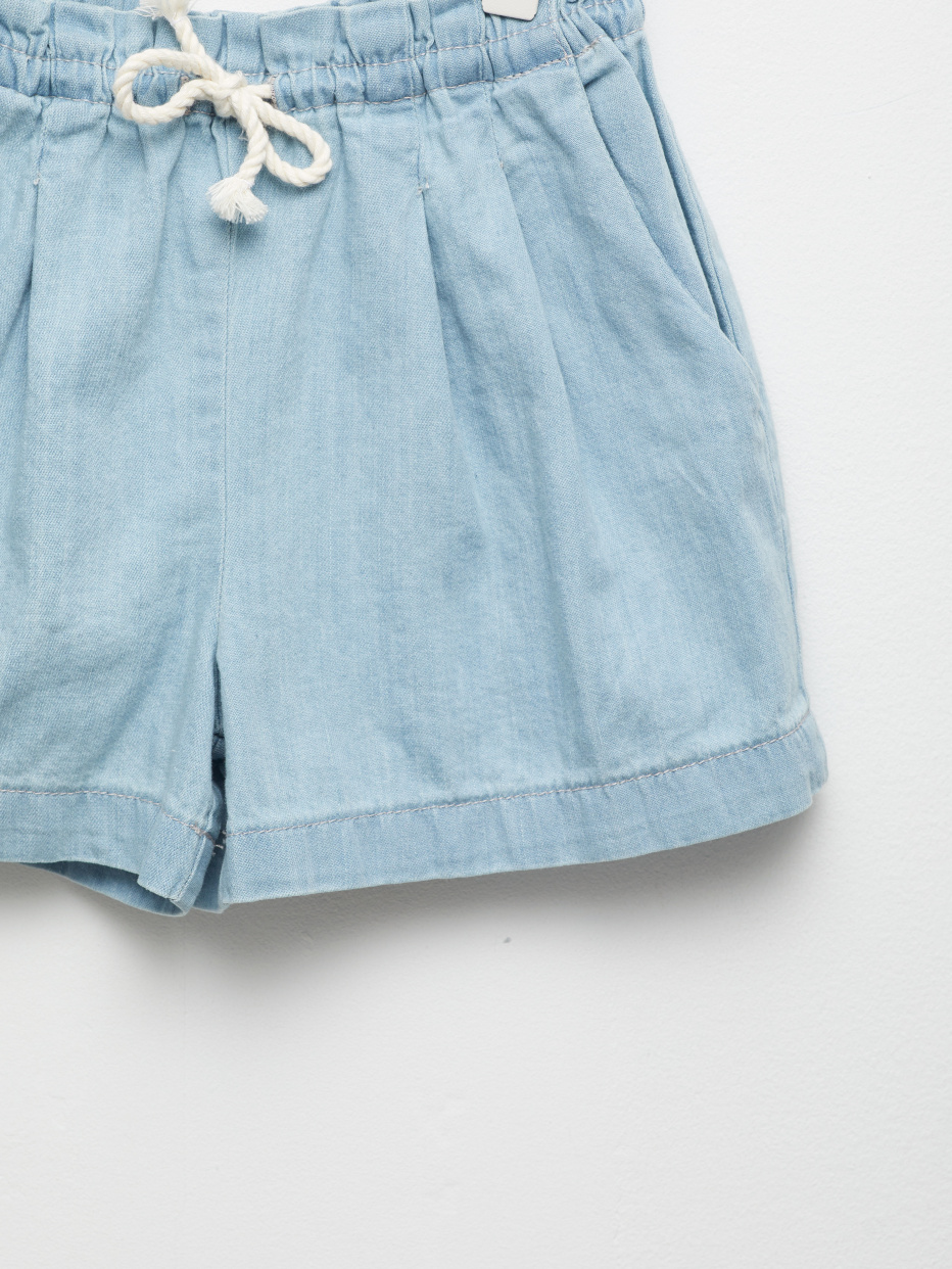 Джинсовые шорты с присборенной талией для девочек, фото - 3