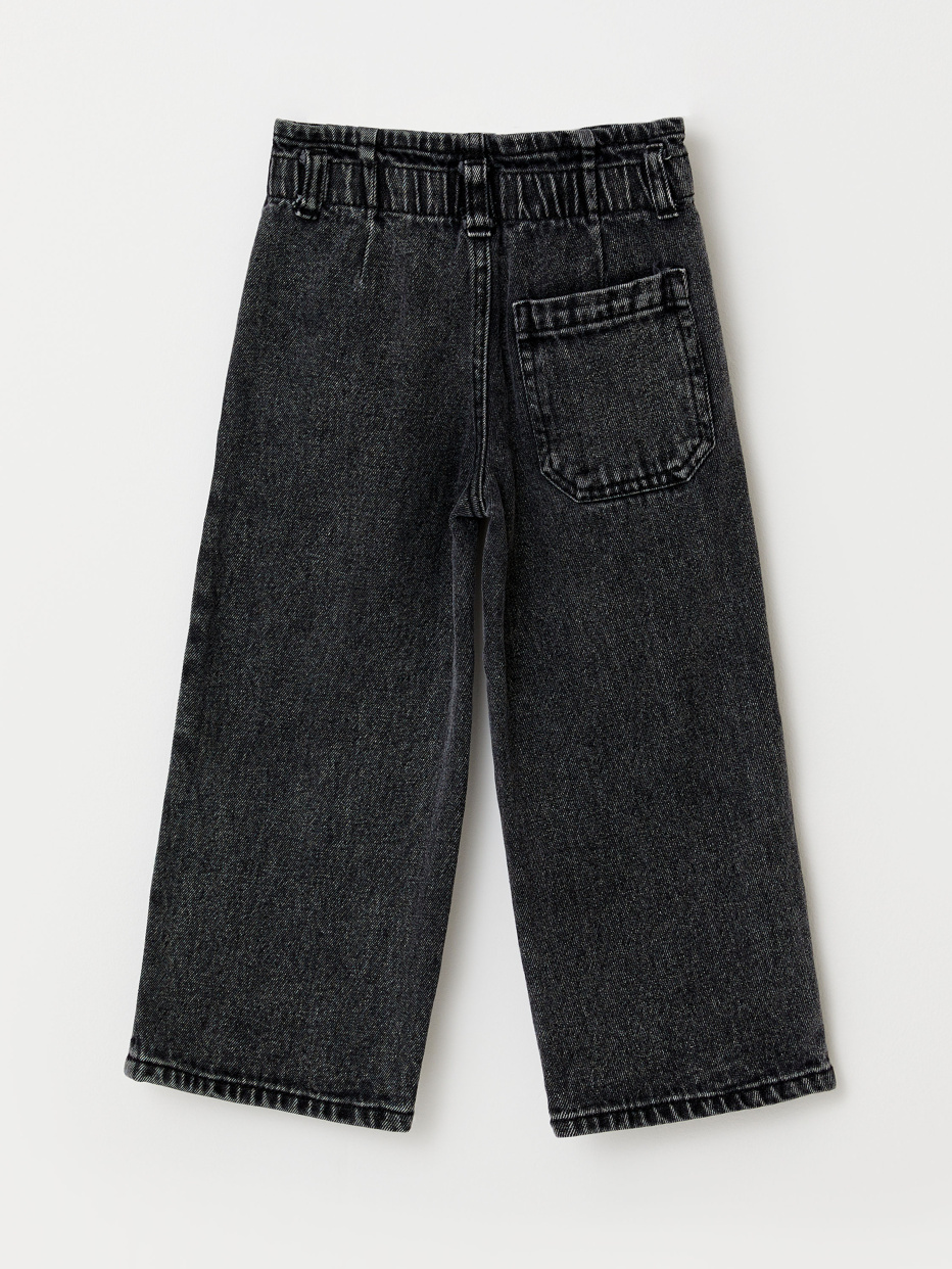 Широкие джинсы с присборенной талией для девочек, фото - 4