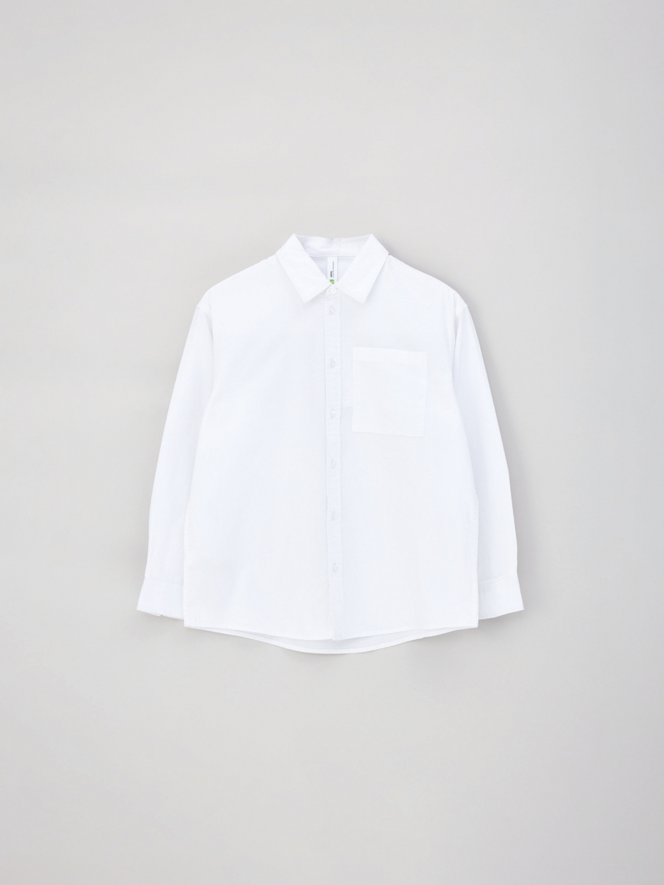 Белая рубашка оверсайз для мальчиков, фото - 4