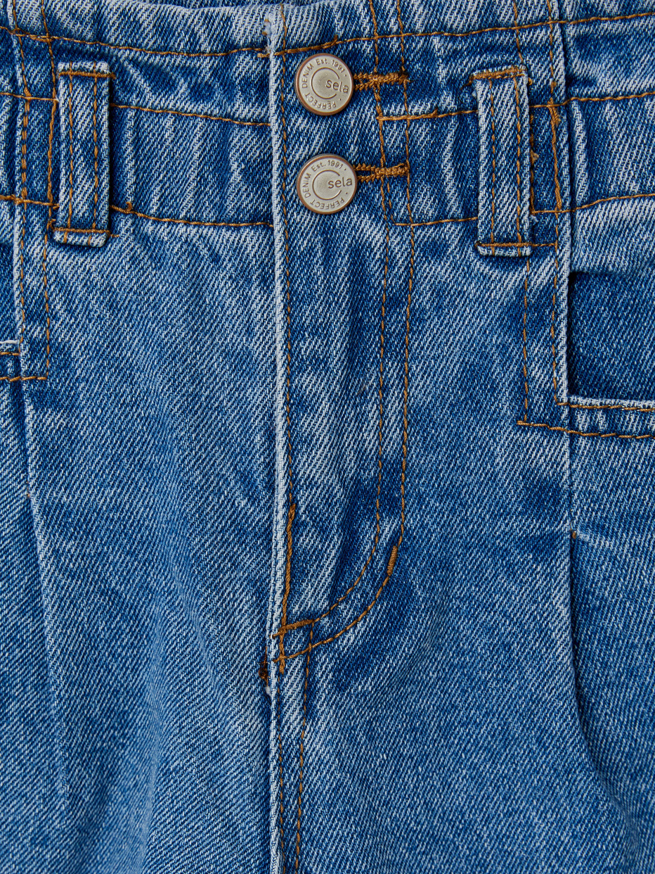Широкие джинсы с присборенной талией для девочек, фото - 3