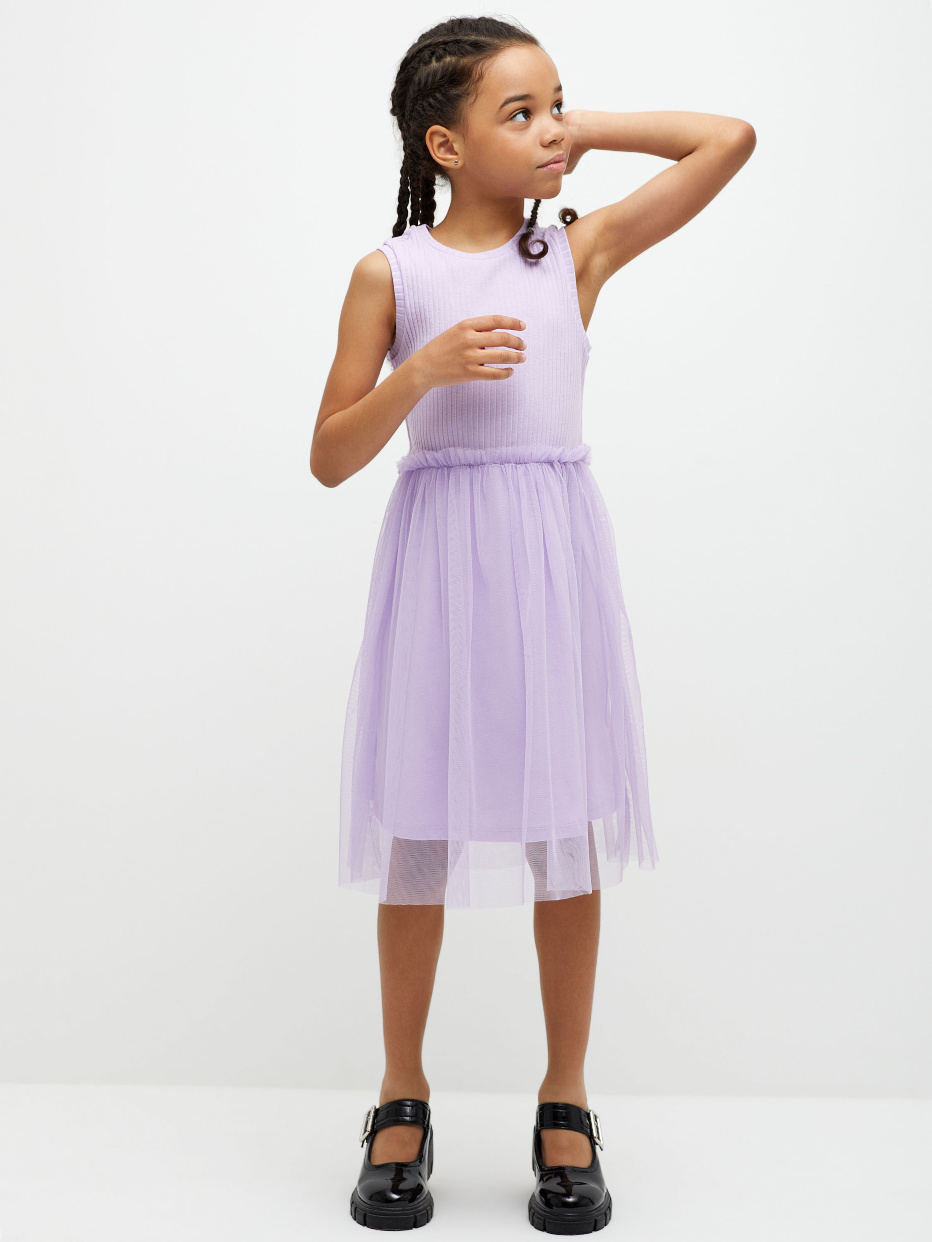 Платье с юбкой из сетки для девочек, фото - 1