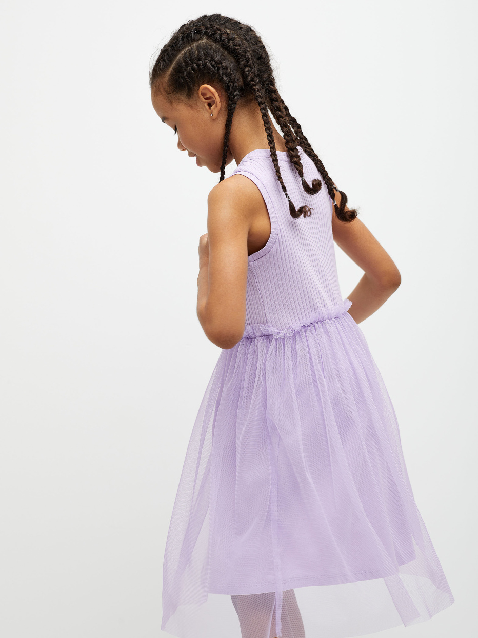 Платье с юбкой из сетки для девочек, фото - 5