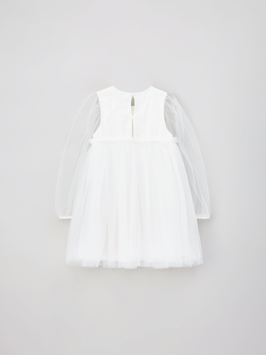Новогоднее белое платье со стразами для девочек, фото - 10