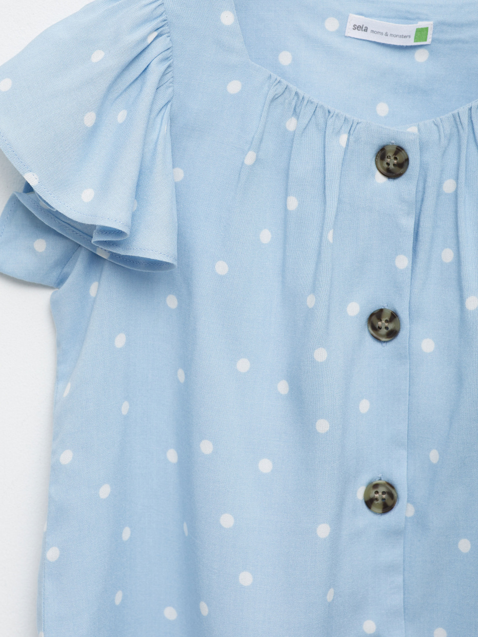 Вискозная блузка в горошек для девочек, фото - 2