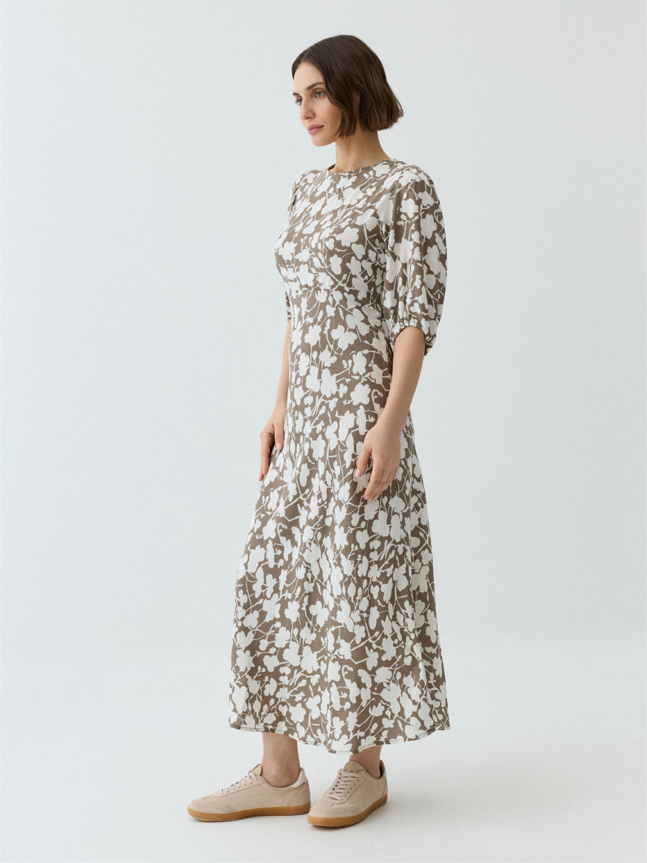 Платье миди с цветочным принтом, фото - 4