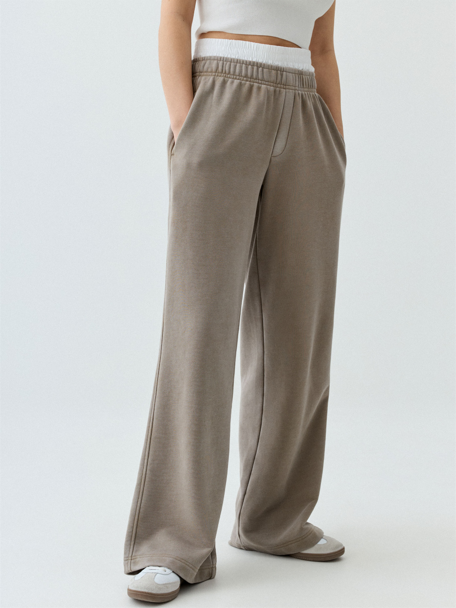 Широкие брюки со съемным поплиновым поясом, фото - 1