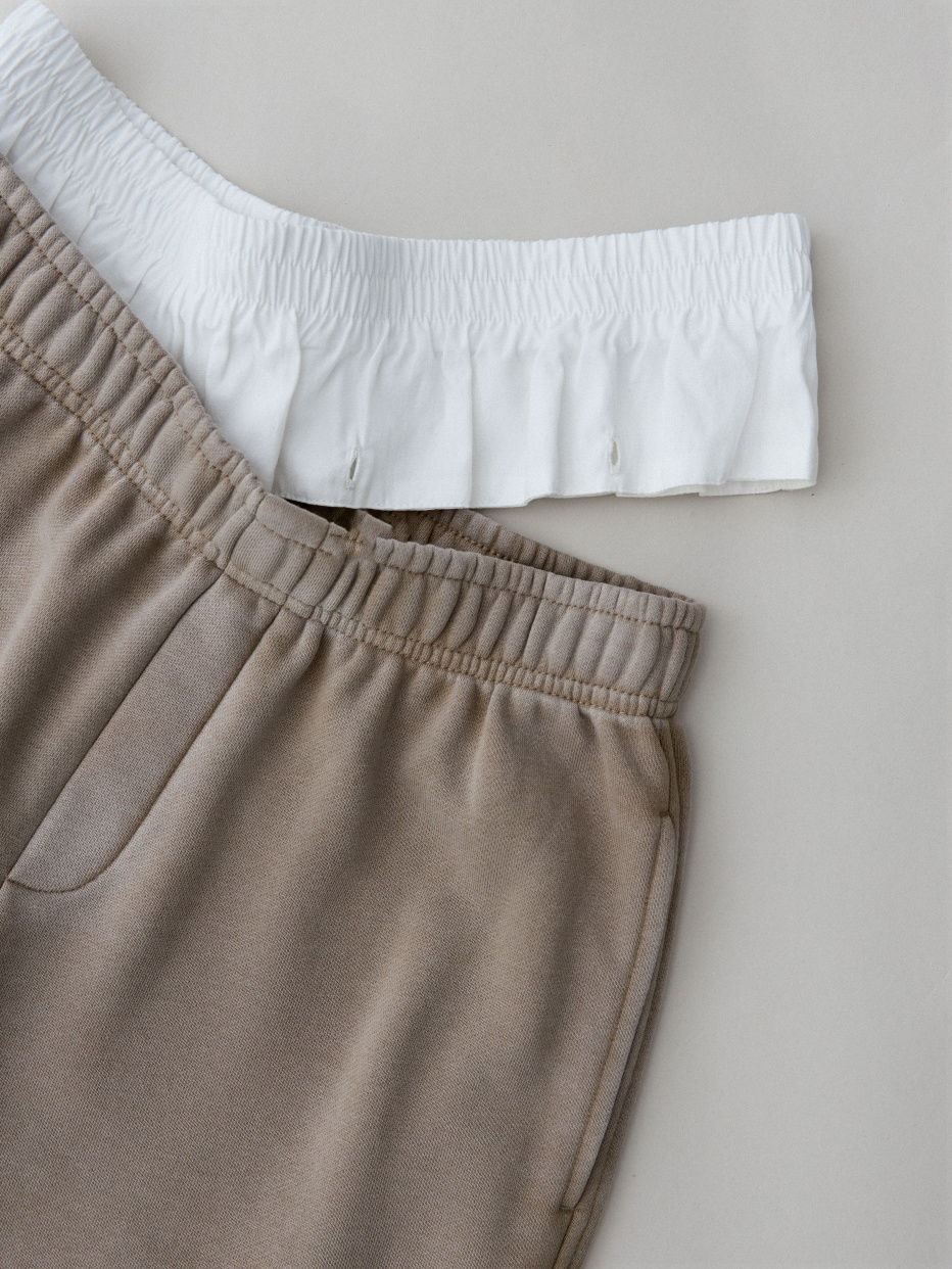 Широкие брюки со съемным поплиновым поясом, фото - 7