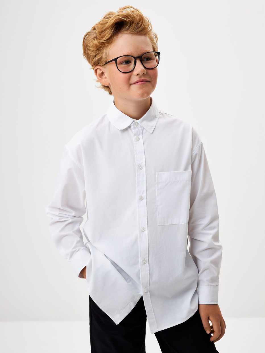 Хлопковая рубашка оверсайз для мальчиков, фото - 1
