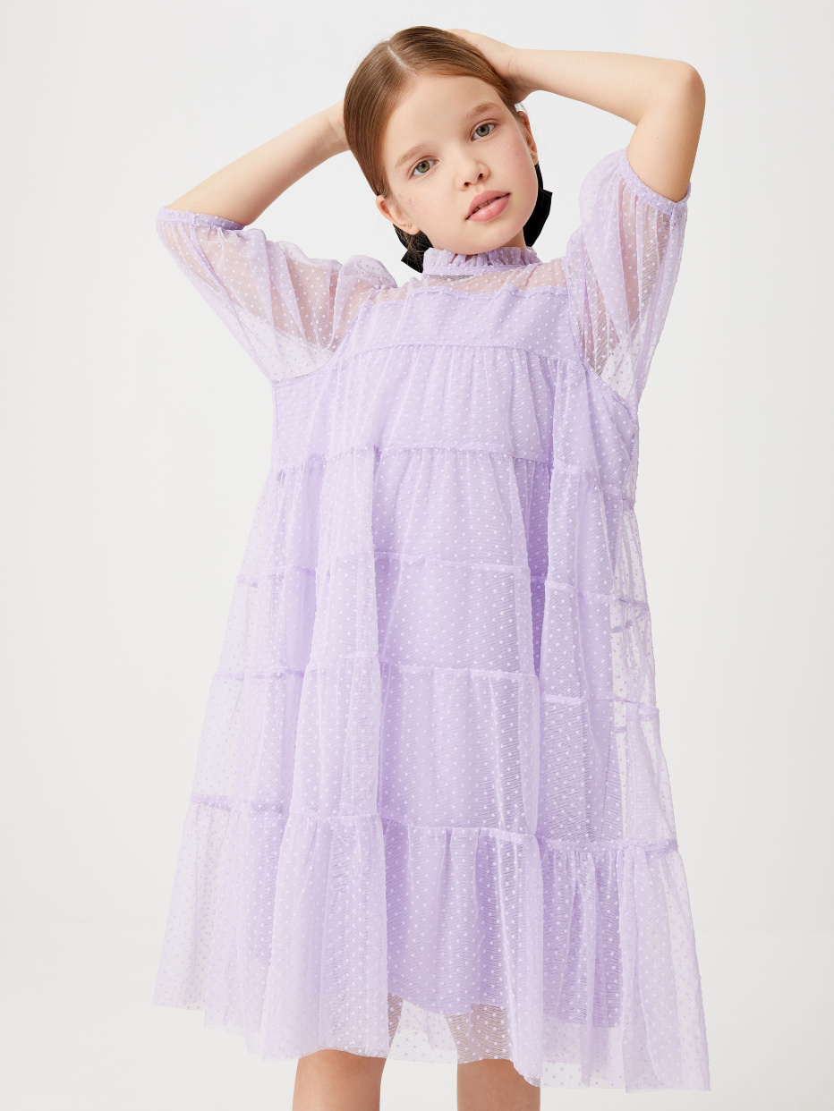 Ярусное платье в горошек для девочек, фото - 5