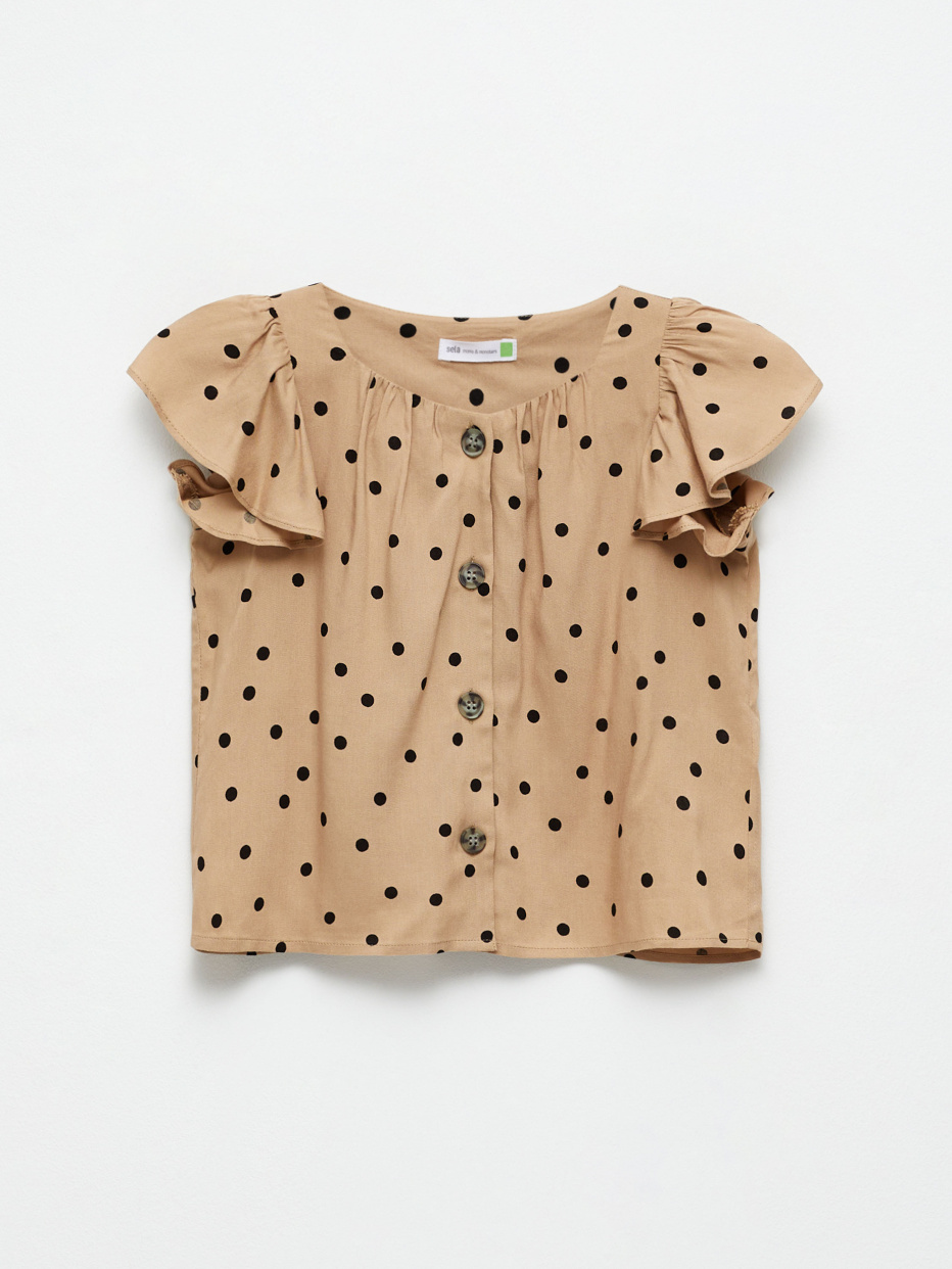 Вискозная блузка в горошек для девочек, фото - 2