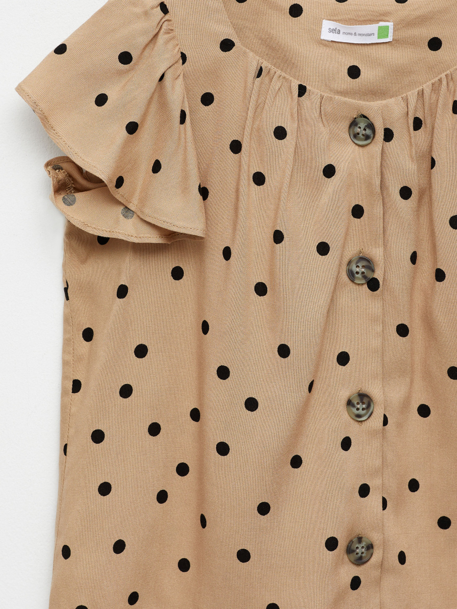Вискозная блузка в горошек для девочек, фото - 3