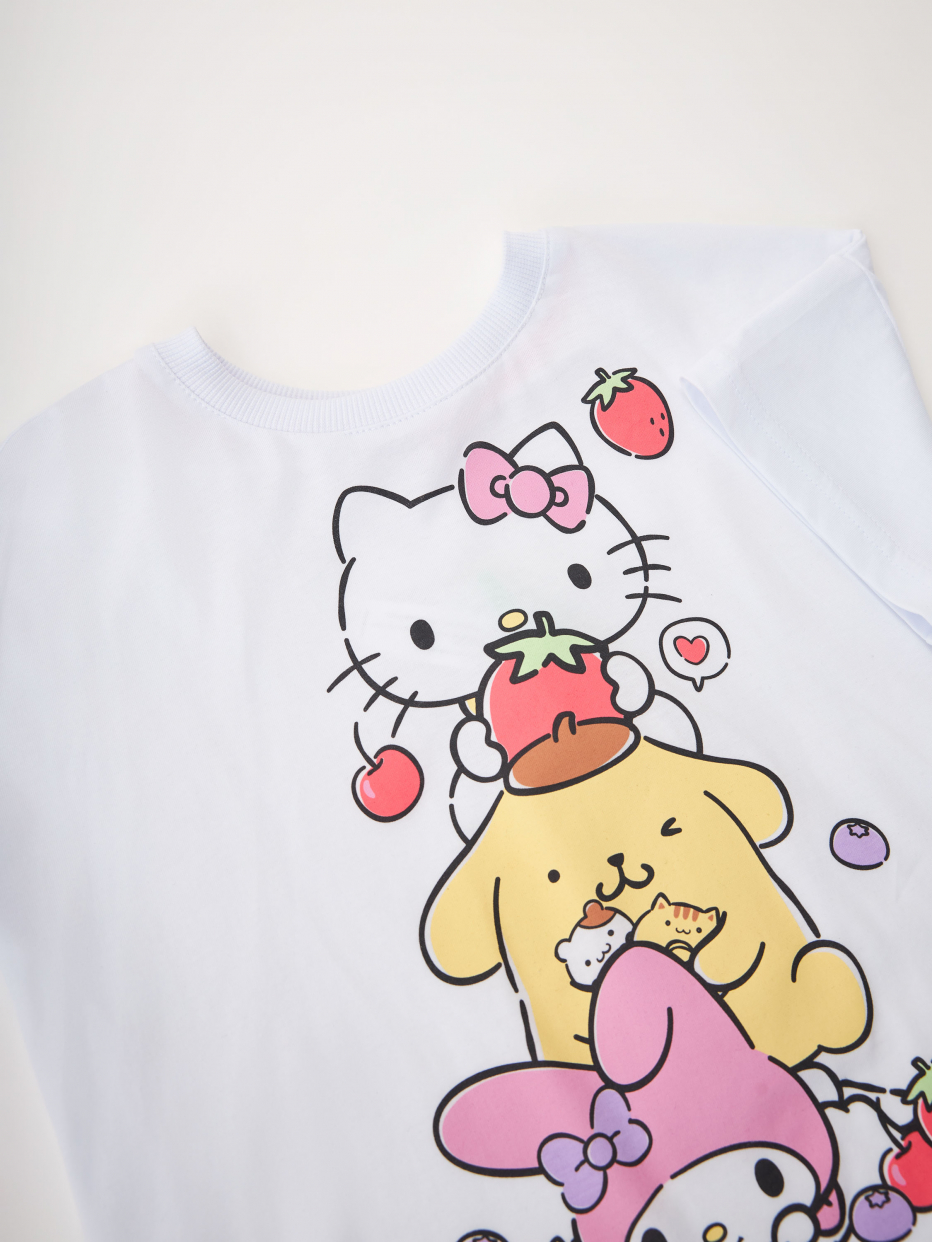 Трикотажная пижама с принтом Hello Kitty для девочек, фото - 3