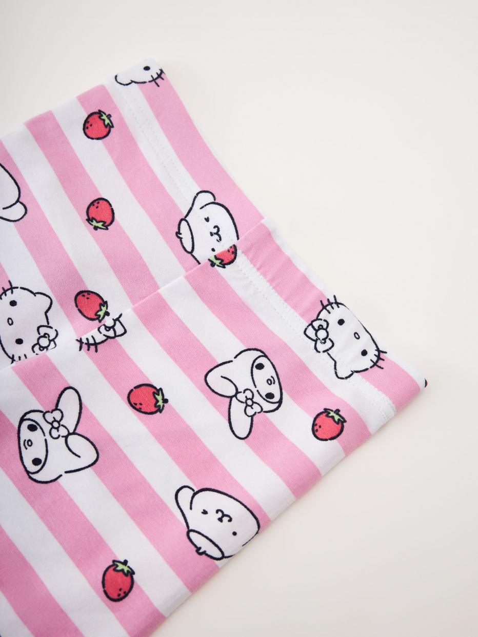 Трикотажная пижама с принтом Hello Kitty для девочек, фото - 4