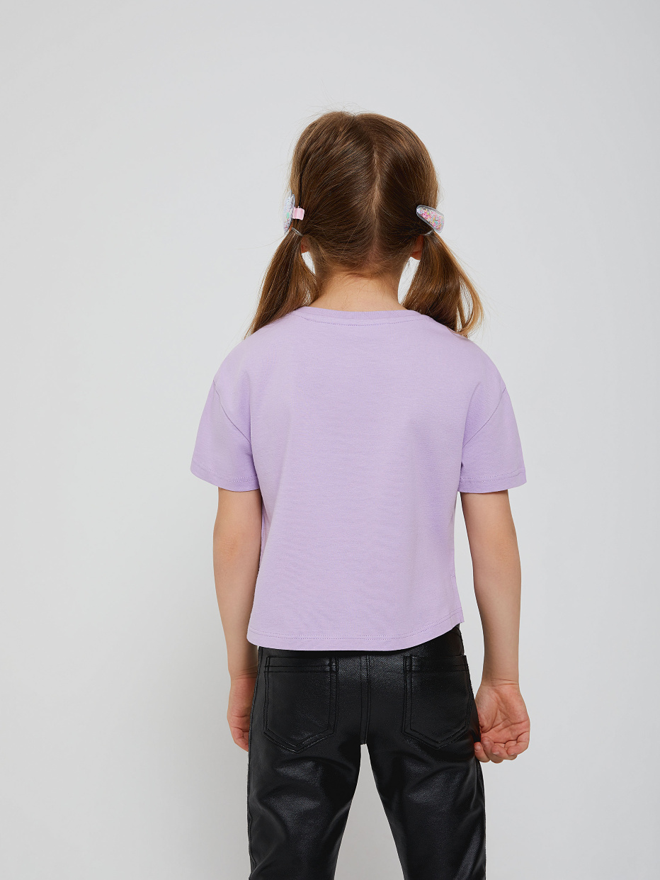 Укороченная футболка с принтом для девочек, фото - 6